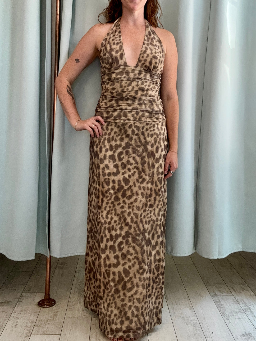 maxi cheetah print dress Leopard – Patterns and Pops no-returns:2025-12-15_2026-01-08 112 cm (39.4 Dark Green Jacquard Corset Choose Chest Size for Coat (Inches):40